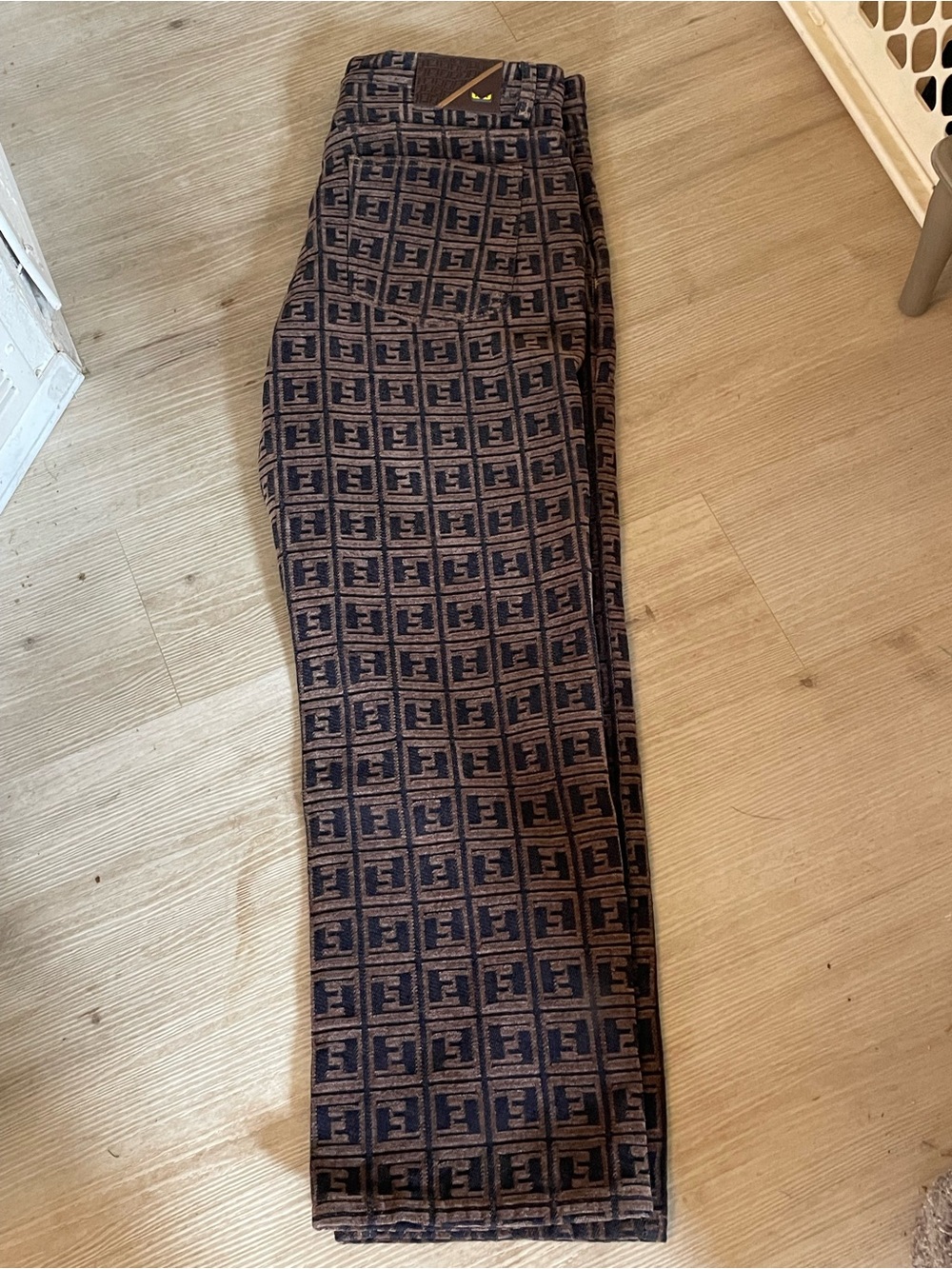 Fendi Brown Knit pants Fendi Zucca